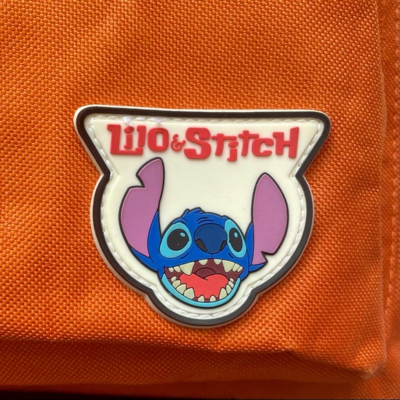 NWOT Disney Lilo & Stitch Orange Floral Backpack - Picture 2 of 5